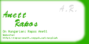 anett rapos business card